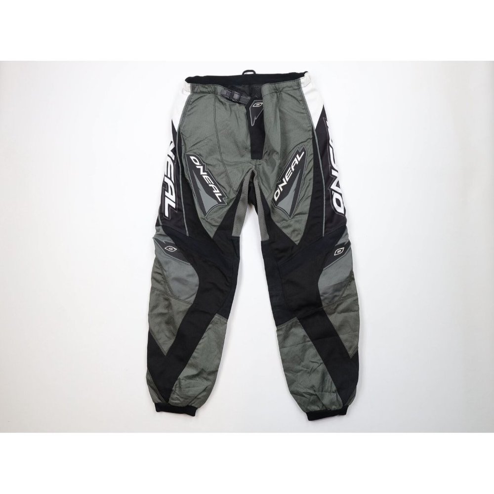 O'Neal Mens Size 36 Spell Out Padded Element Motocross Riding Racing Pants Gray